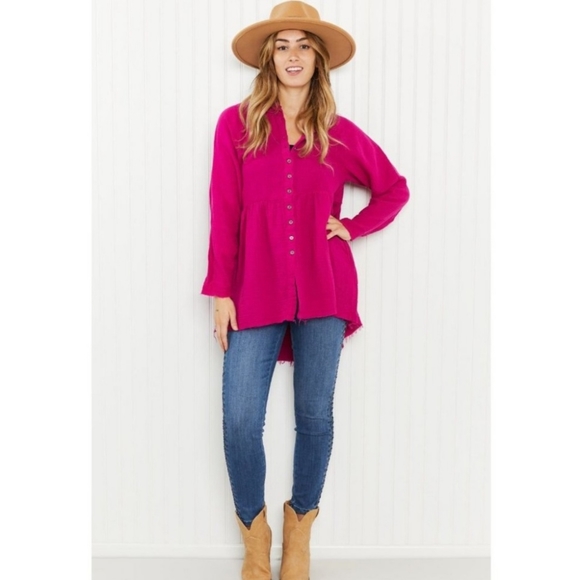 SALE Zenana - Peplum Tunic Shirt - Picture 1 of 8